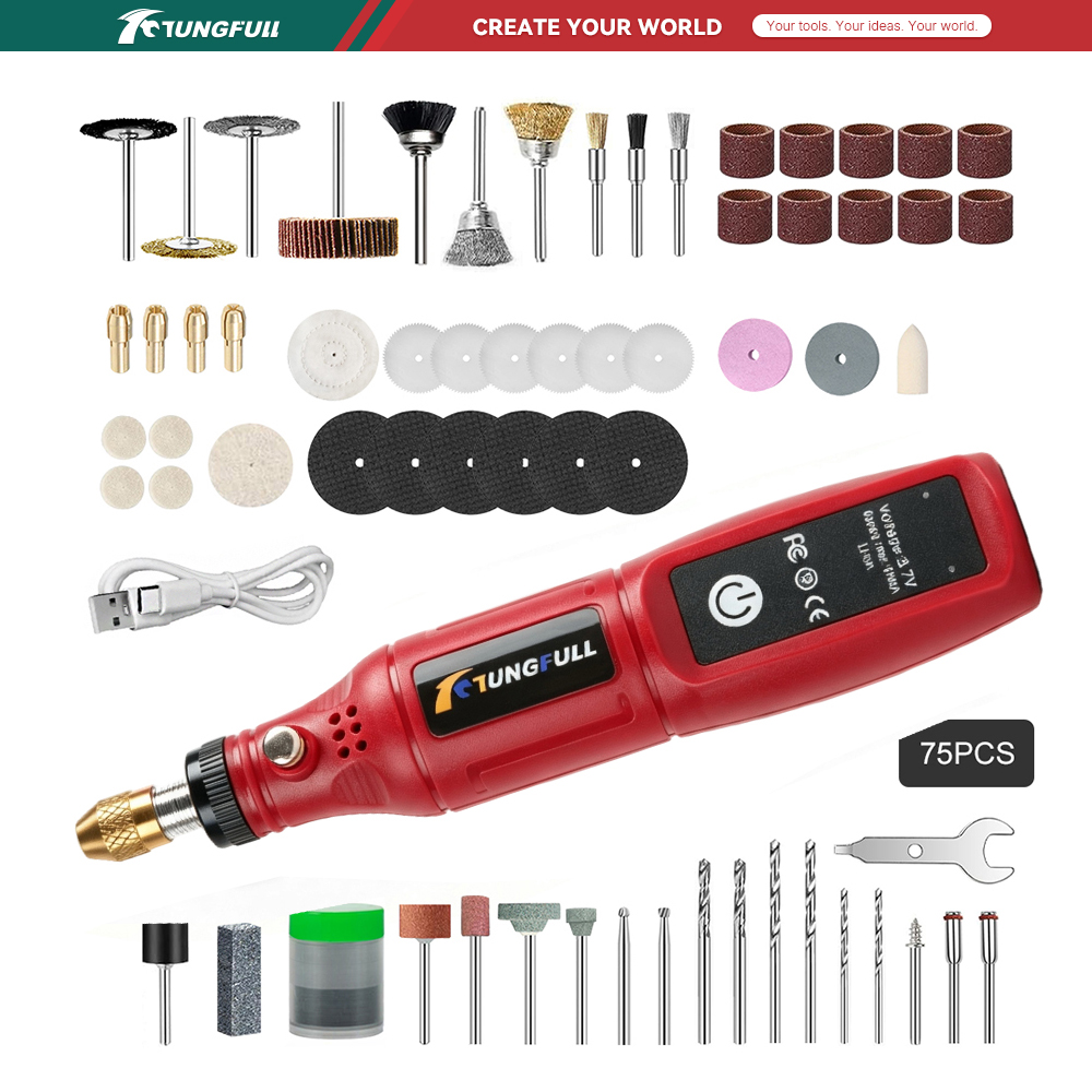 Power Tools Safety - TUNGFULL 3,7 V kabelloses Rotationswerkzeug, USB
