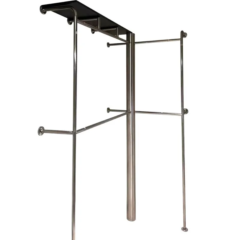Power Tools Display Rack - Kleiderständer aus gebürstetem Edelstahl, Garderobenständer, Wandhalterung,