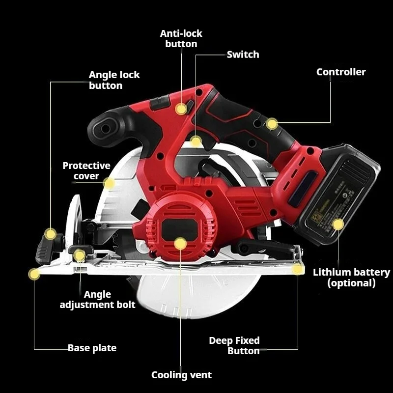 Power Tools In Electrical - Bürstenlose Lithium-Elektro-Schneidemaschine Hochleistungs-Akku-Elektroschneidwerkzeug Kreissäge für Holz-