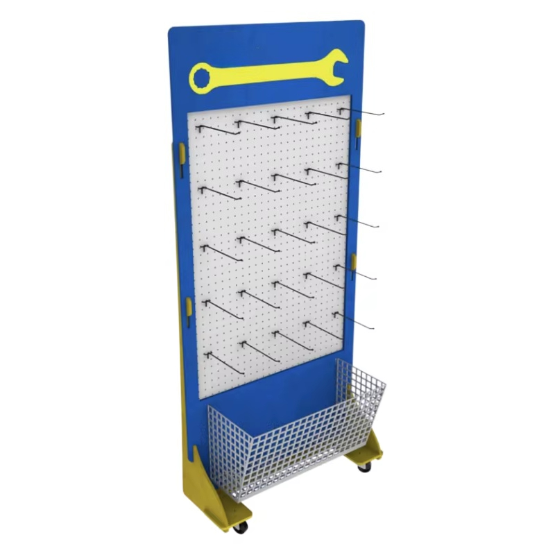 Power Tools Display Rack - Ray Maßgefertigtes Elektrowerkzeug-Displayregal Holz-Pegboard Hardware-Werkzeugregal Bodenständer